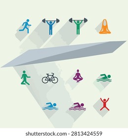 Vector illustration of various outdoor activities and sports icons