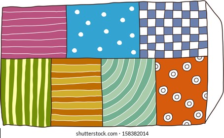 Vector illustration of various patches on a banner