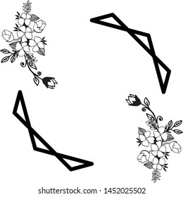 Vector illustration various pattern art leaf flower frame with style of card