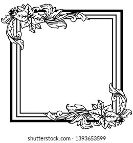 Vector illustration various pattern with flower frame style hand drawn