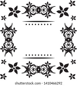 Vector illustration various pattern flower frame with decoration poster