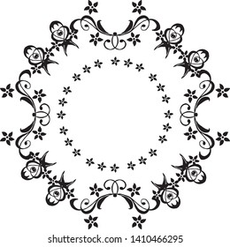 Vector illustration various pattern flower frame with decoration poster