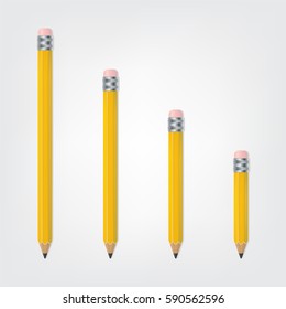 Vector Illustration of Various Pencil Length