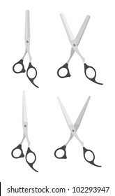 Vector illustration of  various professional barber Scissors