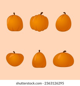 vector illustration of various pumpkin shapes suitable for halloween and other celebrations