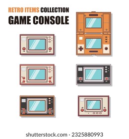 Vector illustration of various retro game consoles