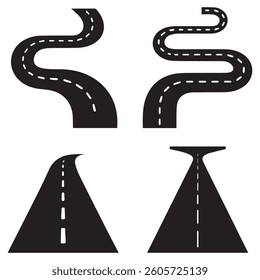 Vector Illustration of Various Road Section icons