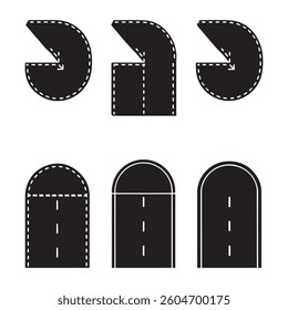 Vector Illustration of Various Road Silhouette Sections.