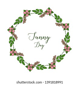 Vector illustration various shape flower frame for banner sunny day