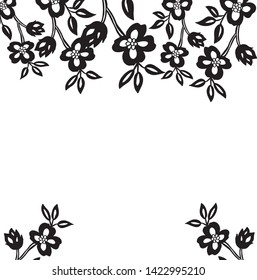 Vector illustration various shape flower frame for invitation card