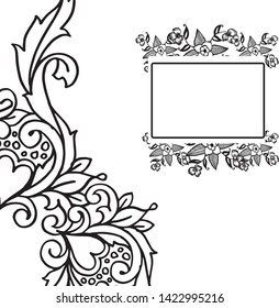 Vector illustration various shape flower frame for invitation card