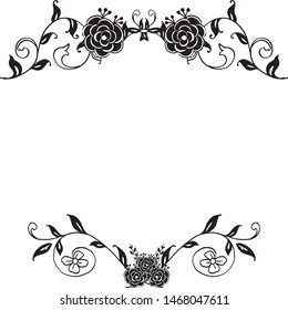 Vector illustration various shape of rose flower frames bloom for design of card happy day