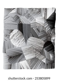 Vector illustration of various shapes striped hand drawn image. Black and white freehand drawing.