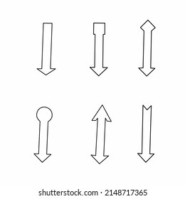 vector illustration of various sketches of arrows