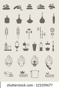 A Vector Illustration Of Various Spa Icons