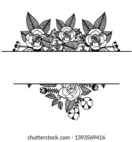 Vector illustration of various style of flower frame for card invitation of hand drawn
