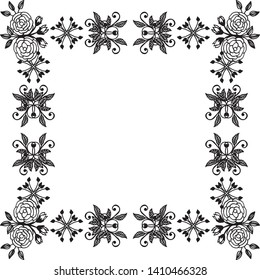 Vector illustration various style flower frame with ornate banner