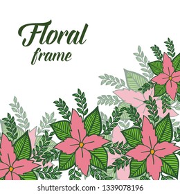 Vector illustration various style green leafy floral frames hand drawn
