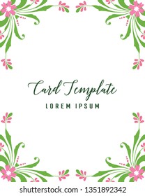 Vector illustration various style green leafy floral frame for template cards