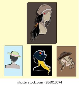 Vector illustration various style of hat fashion 