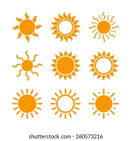 Vector Illustration of Various Sun Icons