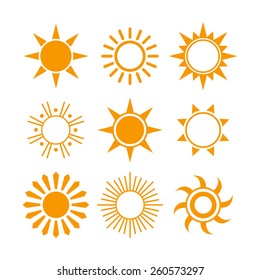 Vector Illustration of Various Sun Icons