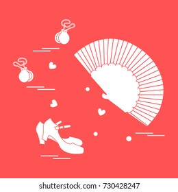 Vector illustration with various symbols of dance culture of Spain. Travel and leisure. Design for banner, poster or print.