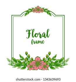 Vector illustration various texture floral frame for invitation card hand drawn