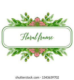 Vector illustration various texture floral frame for invitation card hand drawn