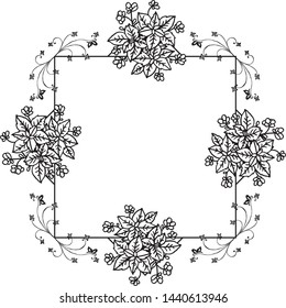Vector illustration various texture of flower frame for style of card