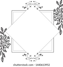 Vector illustration various texture of flower frame for style of card