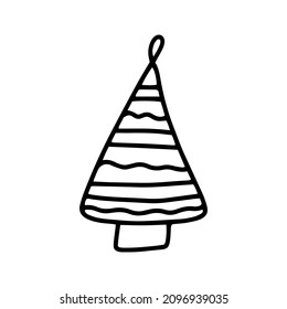 Vector illustration of various toys, New Year's toys. Christmas tree toy. New Year. Doodle set.