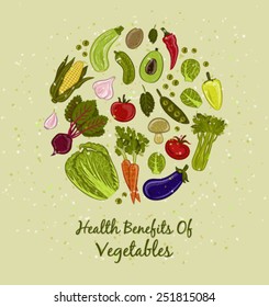 Vector illustration of various vegetables