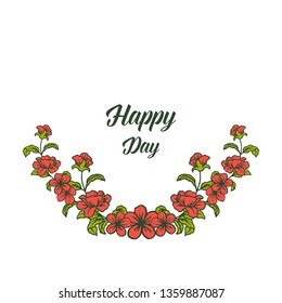 Vector illustration various wreath circle frame for template happy day hand drawn