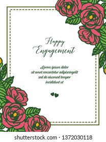 Vector illustration various wreath frame for invitation template of happy engagement hand drawn