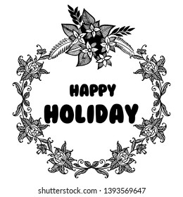 Vector illustration various wreath frame for invitation card happy holiday hand drawn