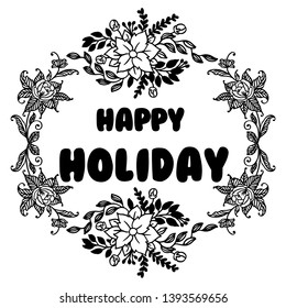 Vector illustration various wreath frame for invitation card happy holiday hand drawn