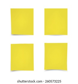 Vector Illustration of Various Yellow Stick Notes