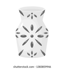 Vector illustration of vase and clay sign. Collection of vase and interior stock symbol for web.