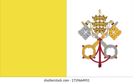 vector illustration of Vatican flag