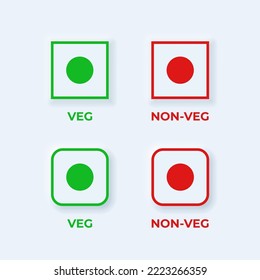 vector illustration for veg non veg icon in neumorphism style