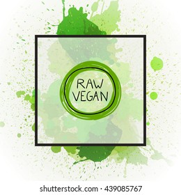 Vector illustration of a Vegan Banner on a vintage background