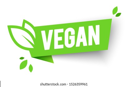 Vector Illustration Vegan Bio Icon. Organic Label Tag. Green Leaf Banner