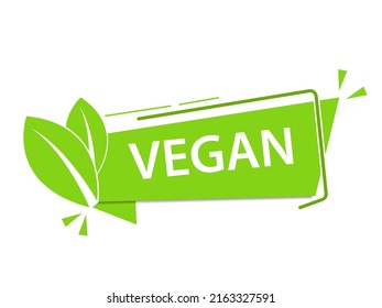 Vector Illustration Vegan Bio Icon. Organic Label Tag. Green Leaf Banner.eps10
