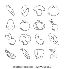 Vector Illustration Vegan Icons Vegetarian Vegetables Food Natural Healthy Healthy Line Olive
  for Textile, Web Design, Social Networks, Infographics. Cucumber, Freshness, Carrot.Keto.EPS 10.