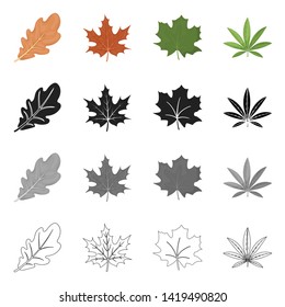 Vector illustration of vegan and organic logo. Collection of vegan and fresh stock symbol for web.