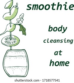 vector illustration vegetable cocktail with vegetables impaled on a skewer and rext