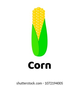 Vector illustration. Vegetable. corn on white background.