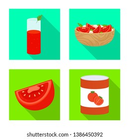 Vector illustration of vegetable and delicious icon. Set of vegetable and natural vector icon for stock.