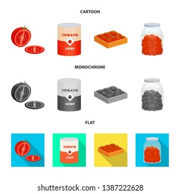 Vector illustration of vegetable and delicious icon. Set of vegetable and natural stock vector illustration.